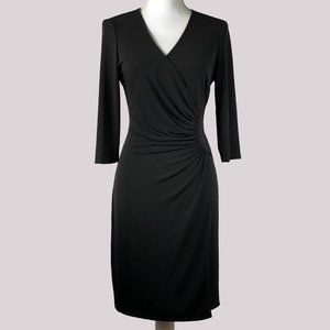 Laundry Black Faux Wrap Dress